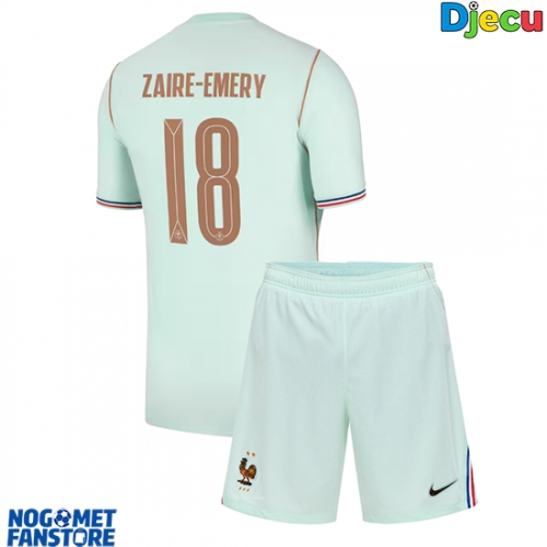 Francuska Warren Zaire-Emery #18 Gostujuci Dres za djecu SP 2026 Kratak Rukav (+ Kratke hlače)